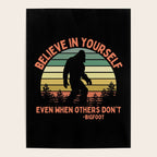 Bigfoot Funny Believe In Yourself Motivational Sasquatch Vintage Sunset Poster Gallery Image 4