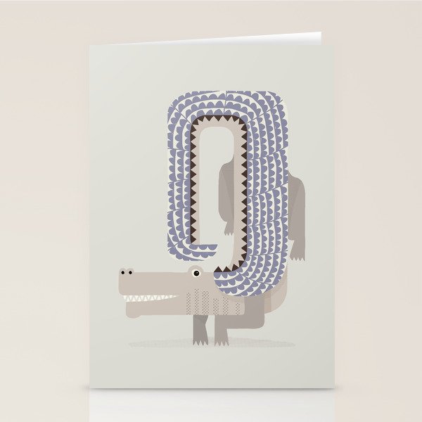 Whimsical Crocodile Stationery Card Gallery Image 2