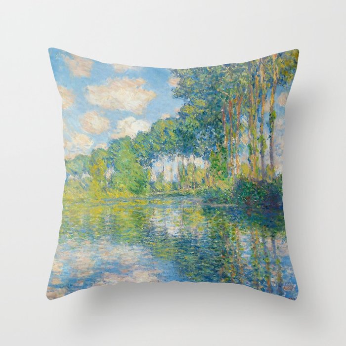 Claude Monet - Poplars on the Epte (1891) Throw Pillow Gallery Image 6