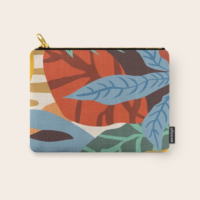 Bloom With Grace, Abstract Botanical Nature Painting, Colorful Eclectic Illustration Modern Carry All Pouch Gallery Image 1