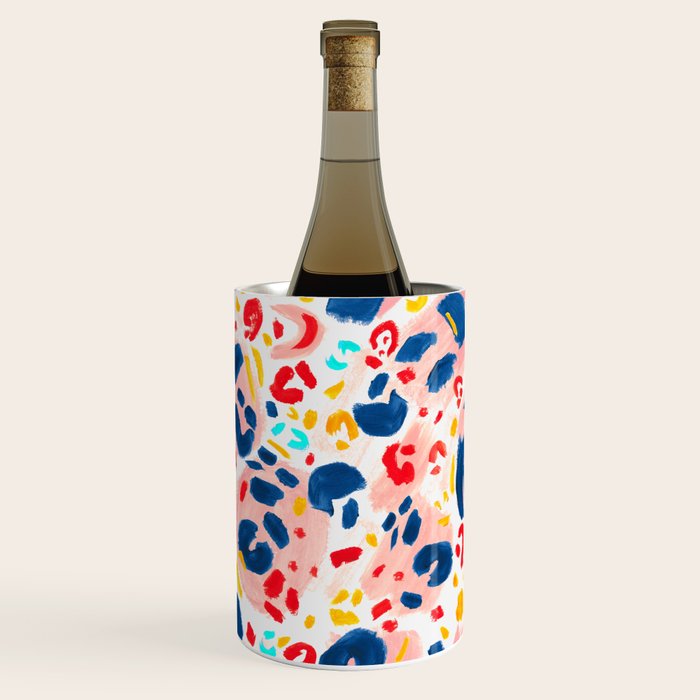 Painted Abstract Leopard Print Wine Chiller Gallery Image 3