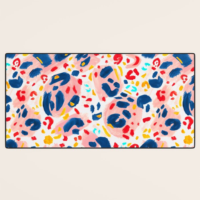 Painted Abstract Leopard Print Desk Mat Gallery Image 3