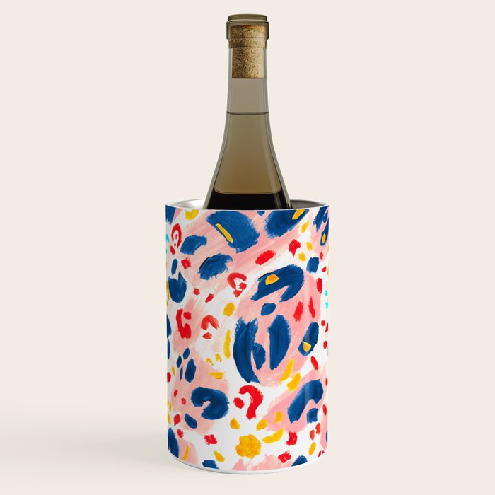 Painted Abstract Leopard Print Wine Chiller Gallery Image 2