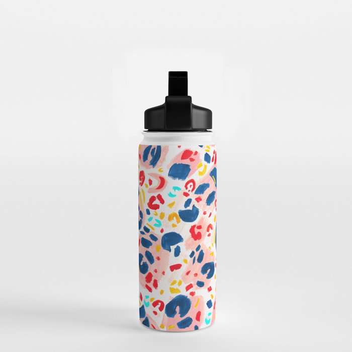 Painted Abstract Leopard Print Water Bottle Gallery Image 2