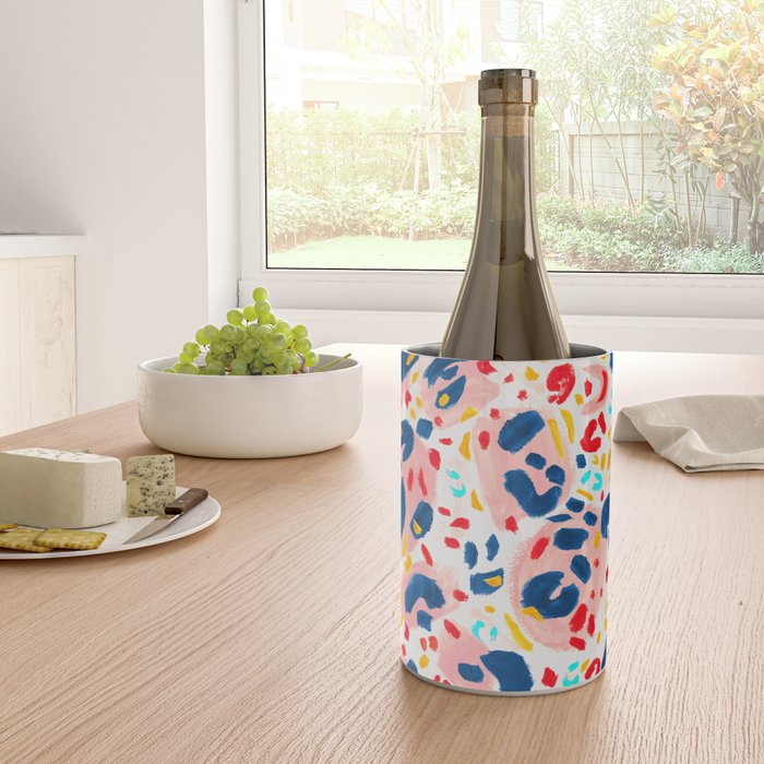 Painted Abstract Leopard Print Wine Chiller Gallery Image 4