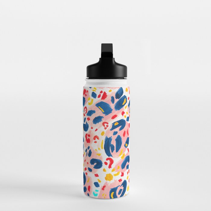Painted Abstract Leopard Print Water Bottle Gallery Image 3