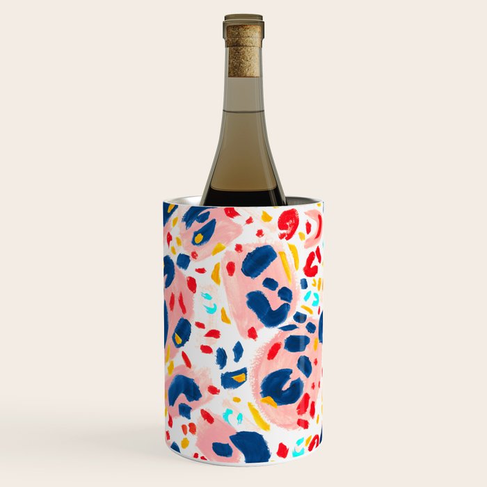 Painted Abstract Leopard Print Wine Chiller Gallery Image 1