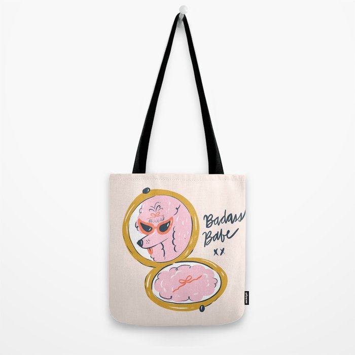 Badass Babe Pink Poodle  Tote Bag Gallery Image 2
