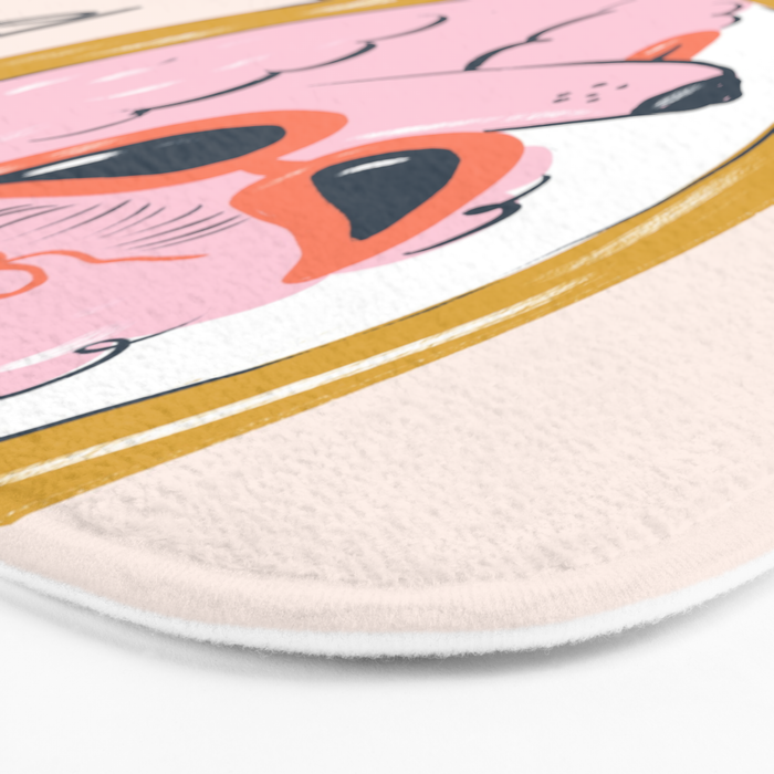 Badass Babe Pink Poodle  Bath Mat Gallery Image 3