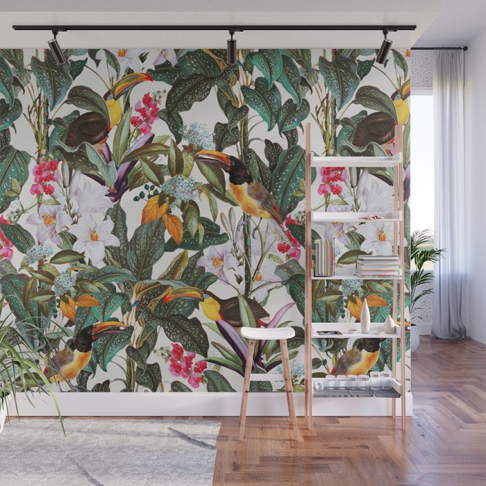 Tropical Toucan Garden Wall Mural Gallery Image 1