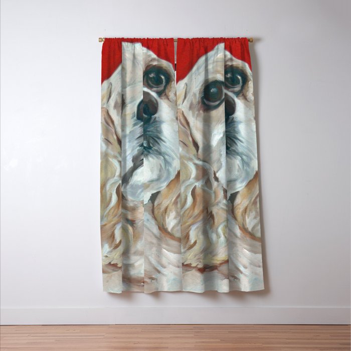 Cocker Spaniel Dog Painting Window Curtain Gallery Image 3