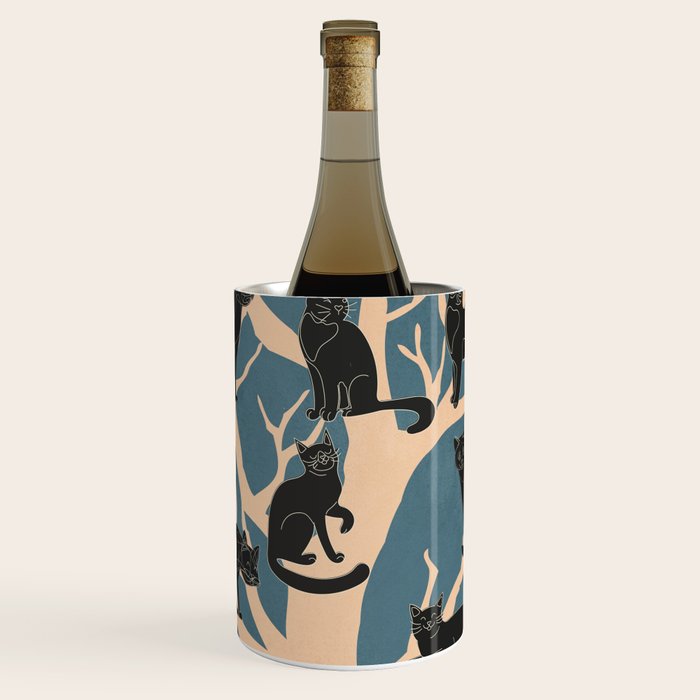Black Cats in Tree 03 Wine Chiller Gallery Image 1