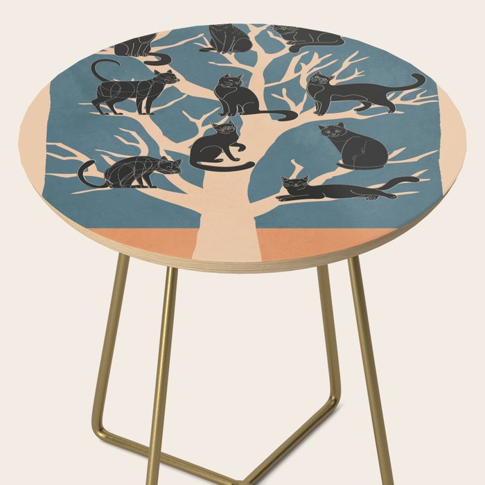 Black Cats in Tree 03 Side Table Gallery Image 2