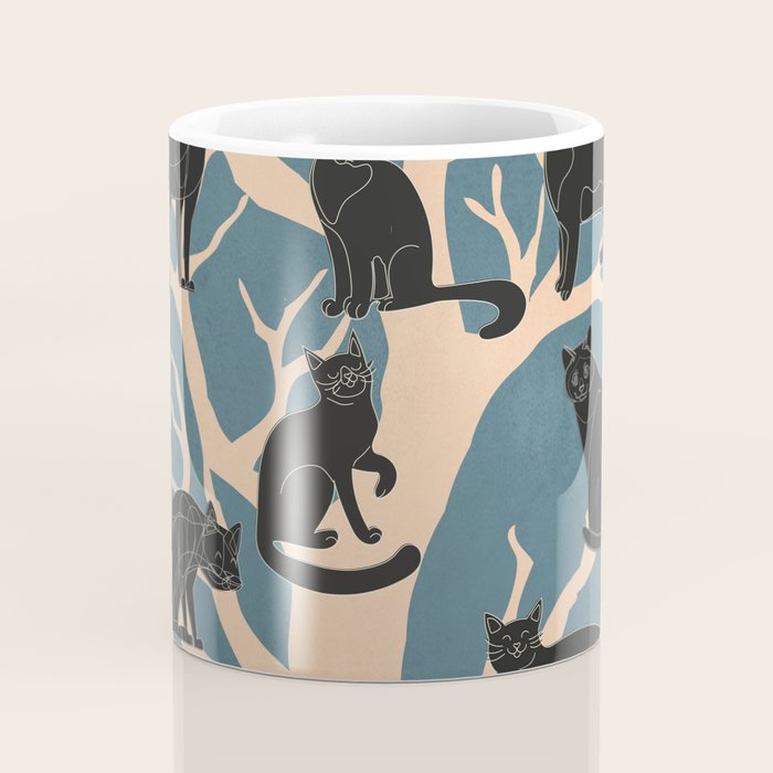 Black Cats in Tree 03 Coffee Mug Gallery Image 4