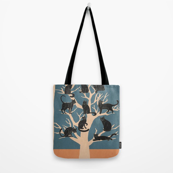 Black Cats in Tree 03 Tote Bag Gallery Image 2
