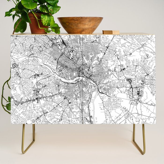 Richmond White Map Credenza Gallery Image 1
