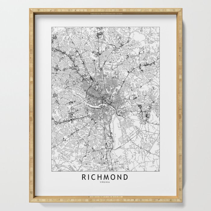 Richmond White Map Serving Tray Gallery Image 1