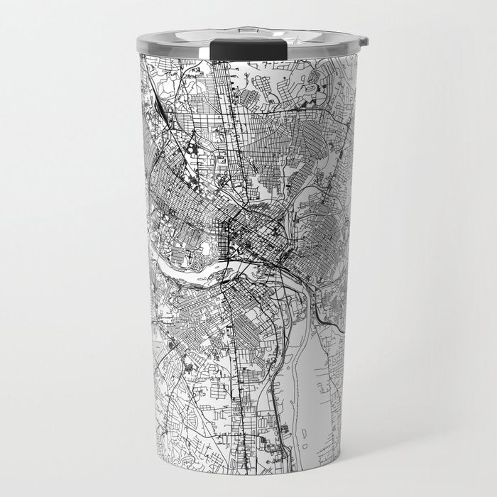 Richmond White Map Travel Mug Gallery Image 1