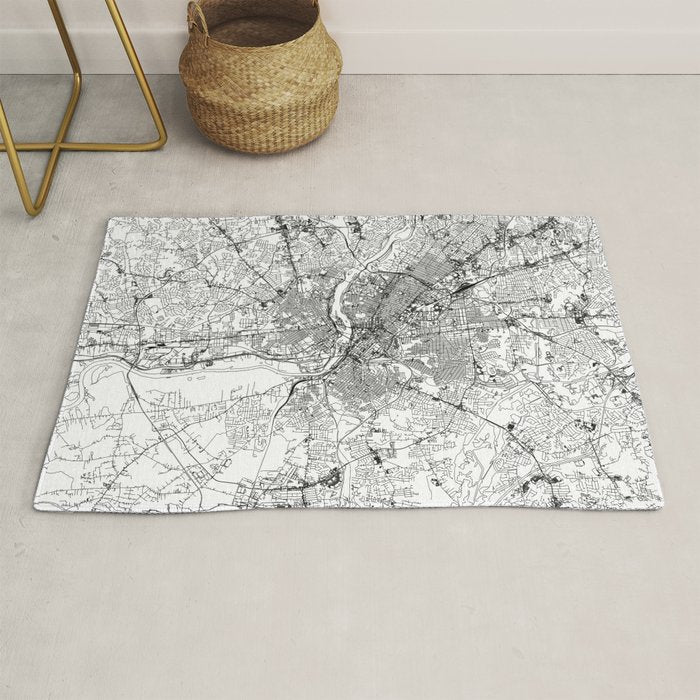 Richmond White Map Rug Gallery Image 1