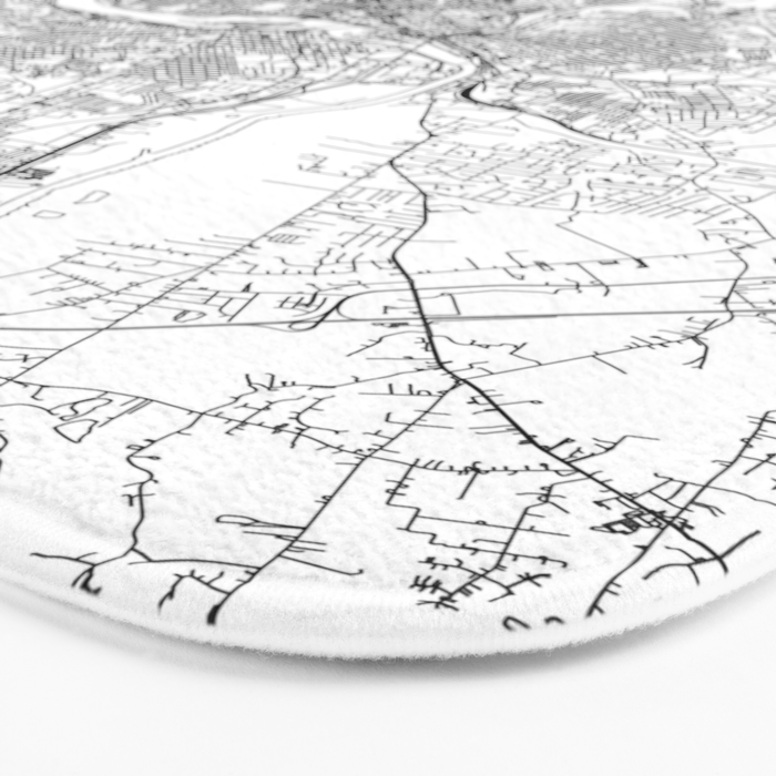 Richmond White Map Bath Mat Gallery Image 3