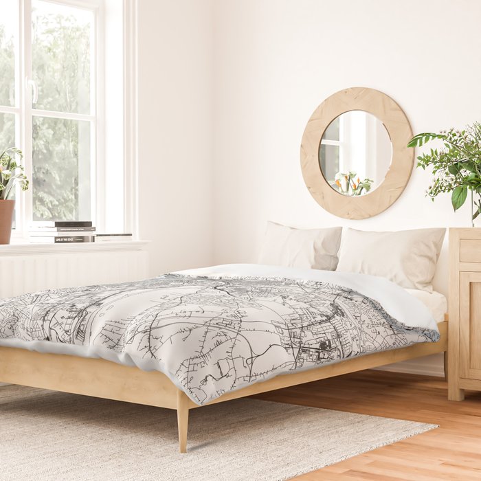 Richmond White Map Duvet Cover Gallery Image 2