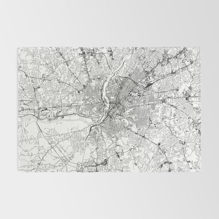 Richmond White Map Rug Gallery Image 2