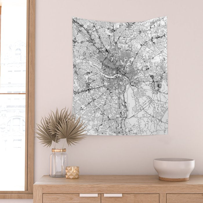 Richmond White Map Wall Tapestry Gallery Image 2