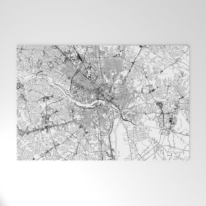 Richmond White Map Welcome Mat