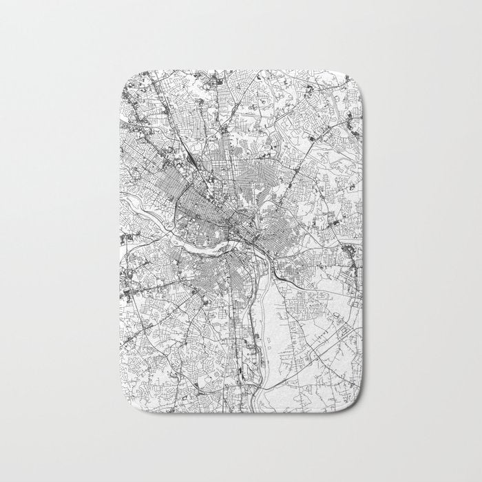 Richmond White Map Bath Mat Gallery Image 1