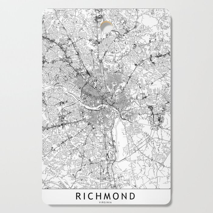 Richmond White Map Cutting Board Gallery Image 1
