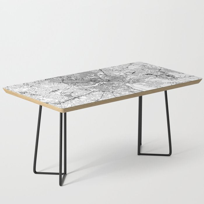 Richmond White Map Coffee Table Gallery Image 1