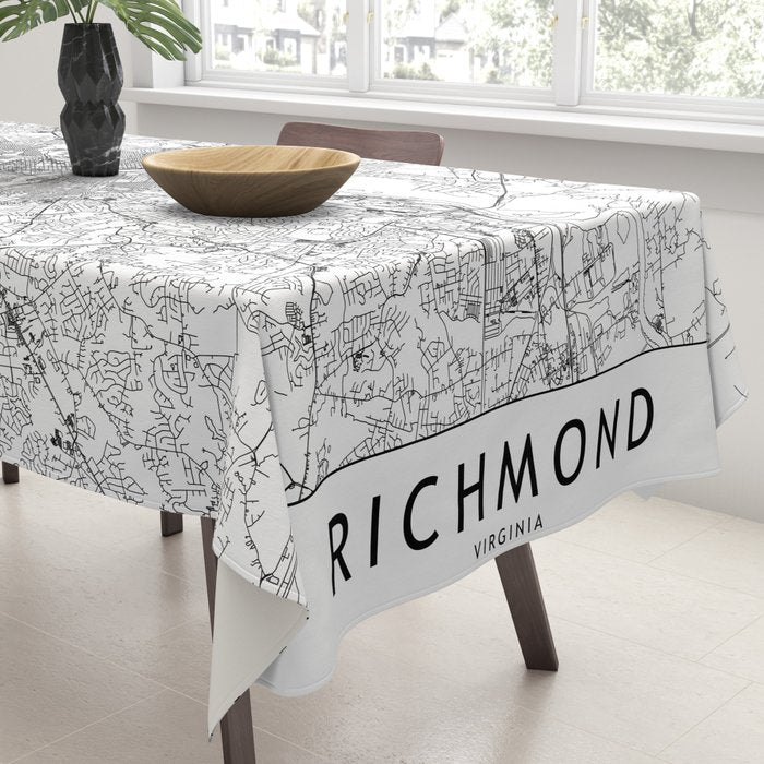 Richmond White Map Tablecloth Gallery Image 3
