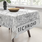 Richmond White Map Tablecloth Gallery Image 3