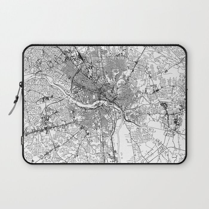 Richmond White Map Laptop Sleeve Gallery Image 1