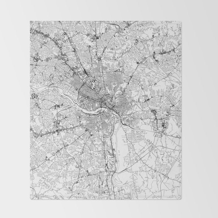Richmond White Map Throw Blanket Gallery Image 2