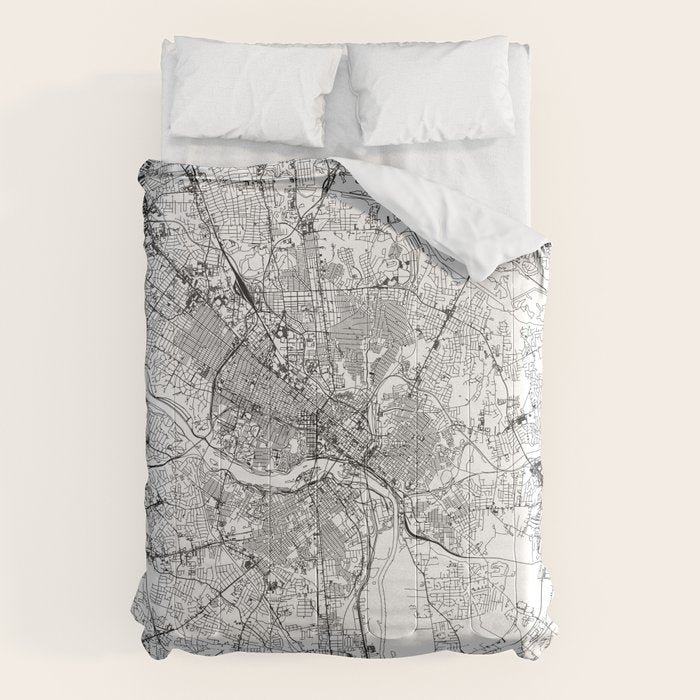 Richmond White Map Comforter Gallery Image 6