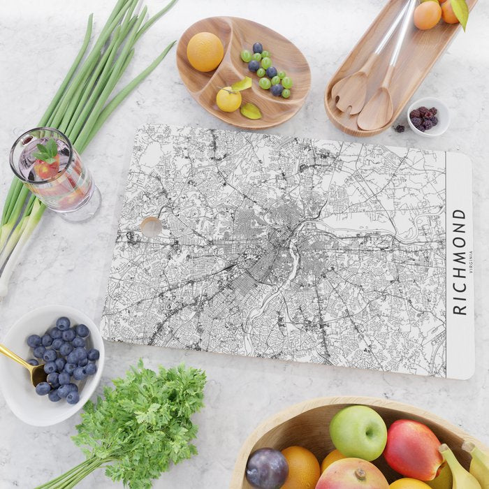 Richmond White Map Cutting Board Gallery Image 2