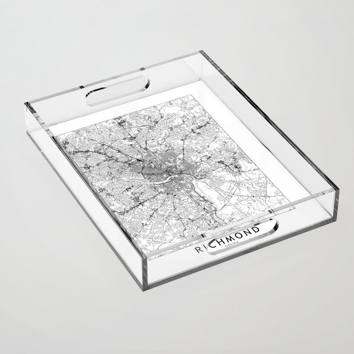 Richmond White Map Acrylic Tray Gallery Image 1