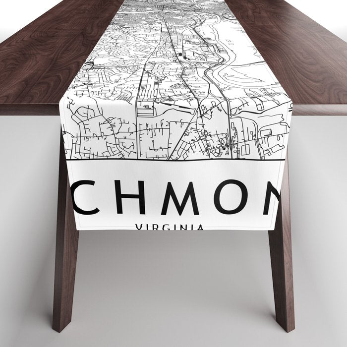 Richmond White Map Table Runner Gallery Image 1