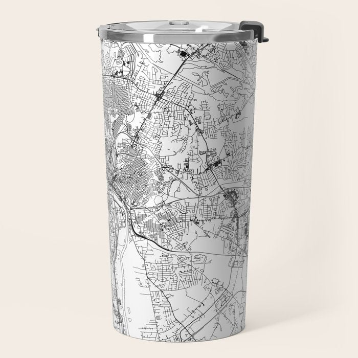 Richmond White Map Travel Mug Gallery Image 2