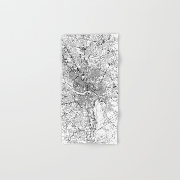Richmond White Map Bath Towel Gallery Image 1