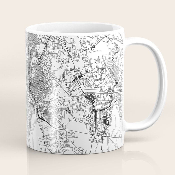 Richmond White Map Coffee Mug Gallery Image 1