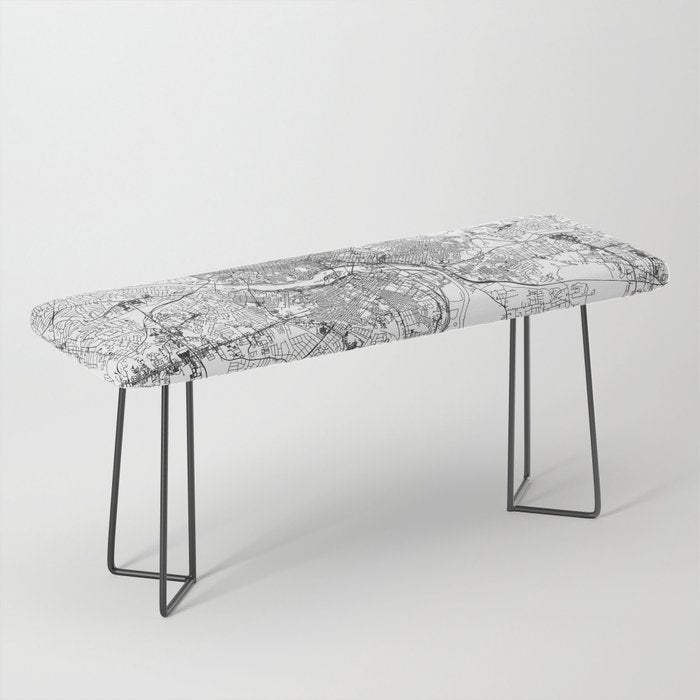 Richmond White Map Bench Gallery Image 1