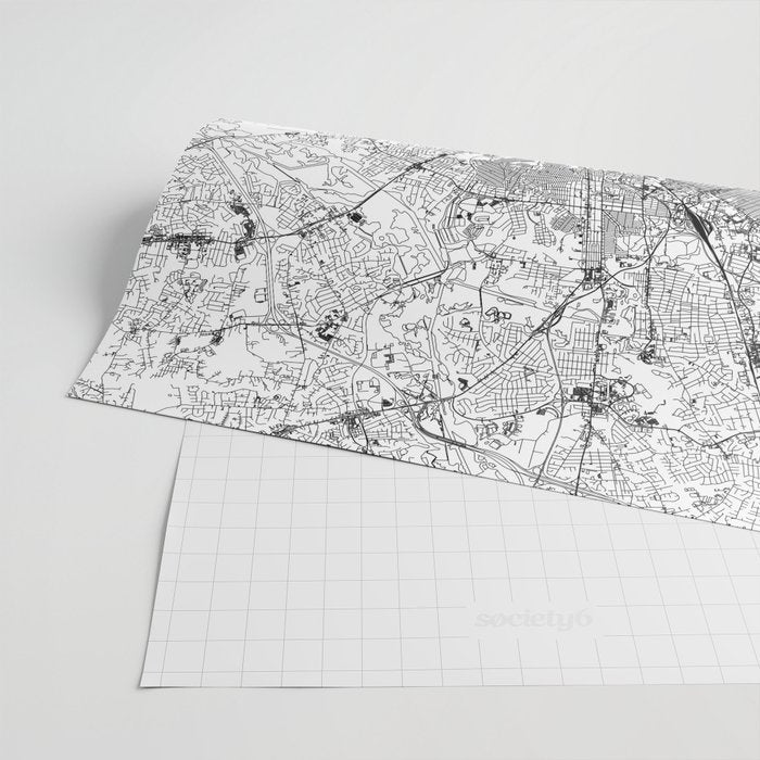 Richmond White Map Wrapping Paper Gallery Image 2