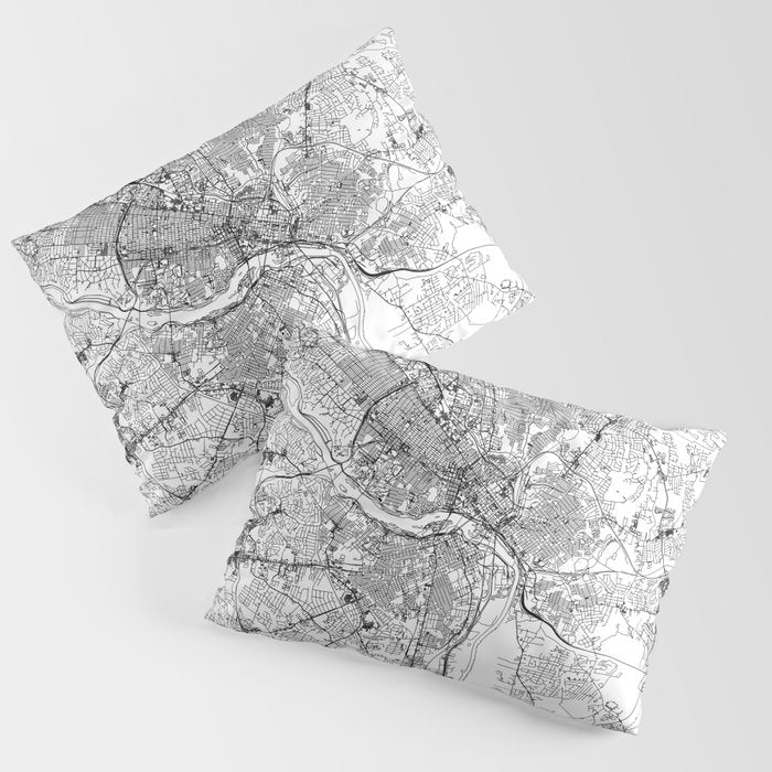 Richmond White Map Pillow Sham Gallery Image 1