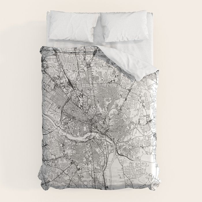 Richmond White Map Duvet Cover Gallery Image 6