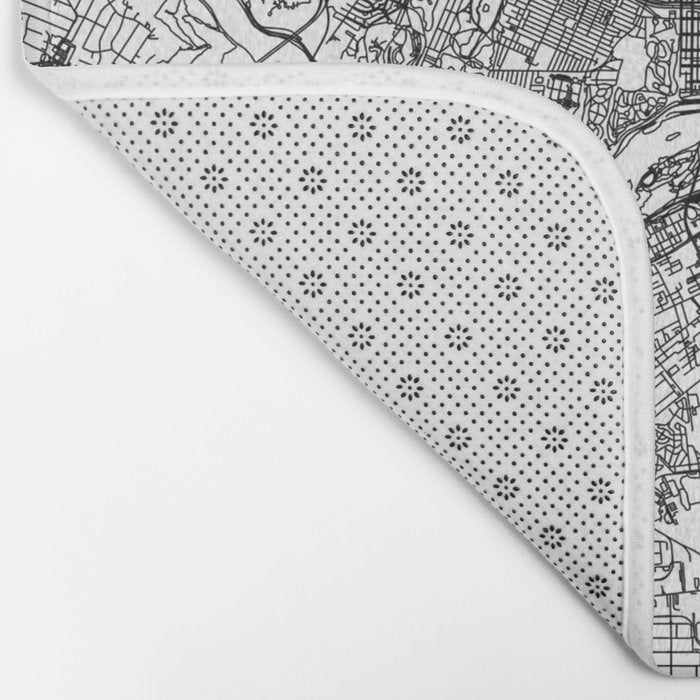 Richmond White Map Bath Mat Gallery Image 2