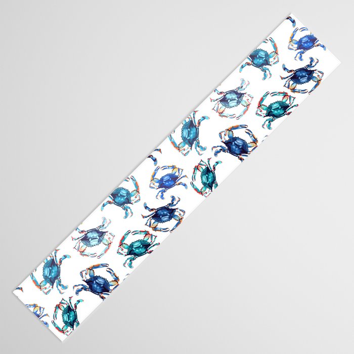 Watercolor Blue Crab Table Runner Gallery Image 3