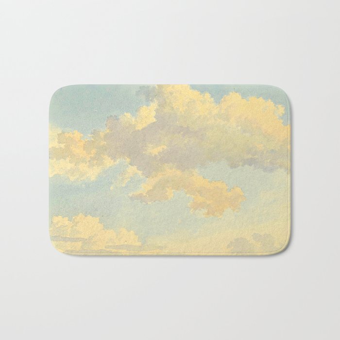 Watercolor Sunrise Clouds Heavenly Pastel Warm Colors Bath Mat Gallery Image 1
