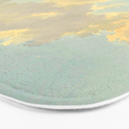 Watercolor Sunrise Clouds Heavenly Pastel Warm Colors Bath Mat Gallery Image 3